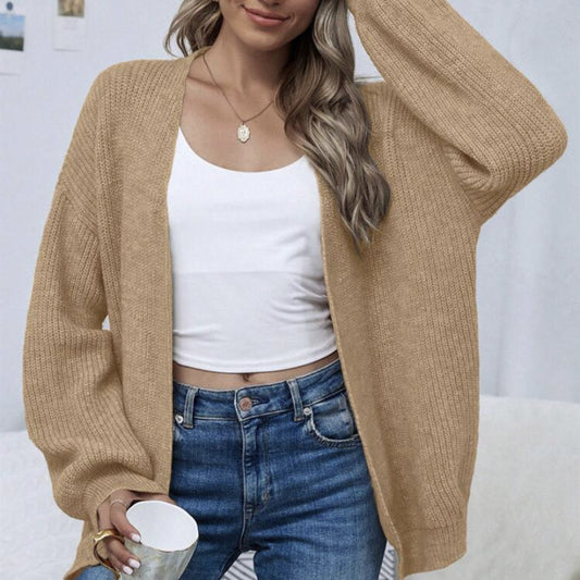 Dames Grand cardigan en tricot avec des manches volumineuses et une structure élégante Chic und Stil