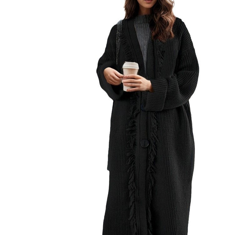 Cardigan en grosse maille pour femmes avec un design décontracté à franges Chic und Still