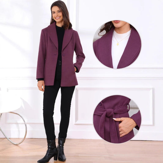 Blazer féminin à la mode avec ceinture et revers Chic und Stil