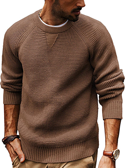 Pull en tricot décontracté pour hommes avec un motif de tissu structuré et un col rond Chic und Stil