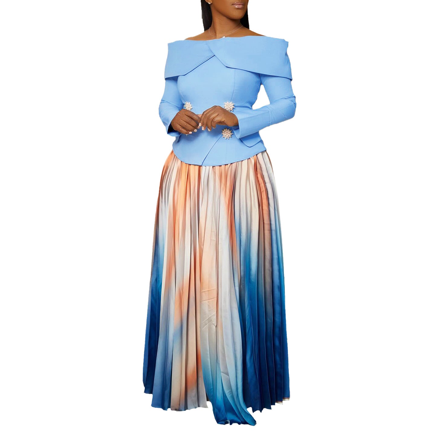 Robes plissées élégantes pour femmes avec un haut sans manches et des détails de bouton accrocheurs Chic und Stil