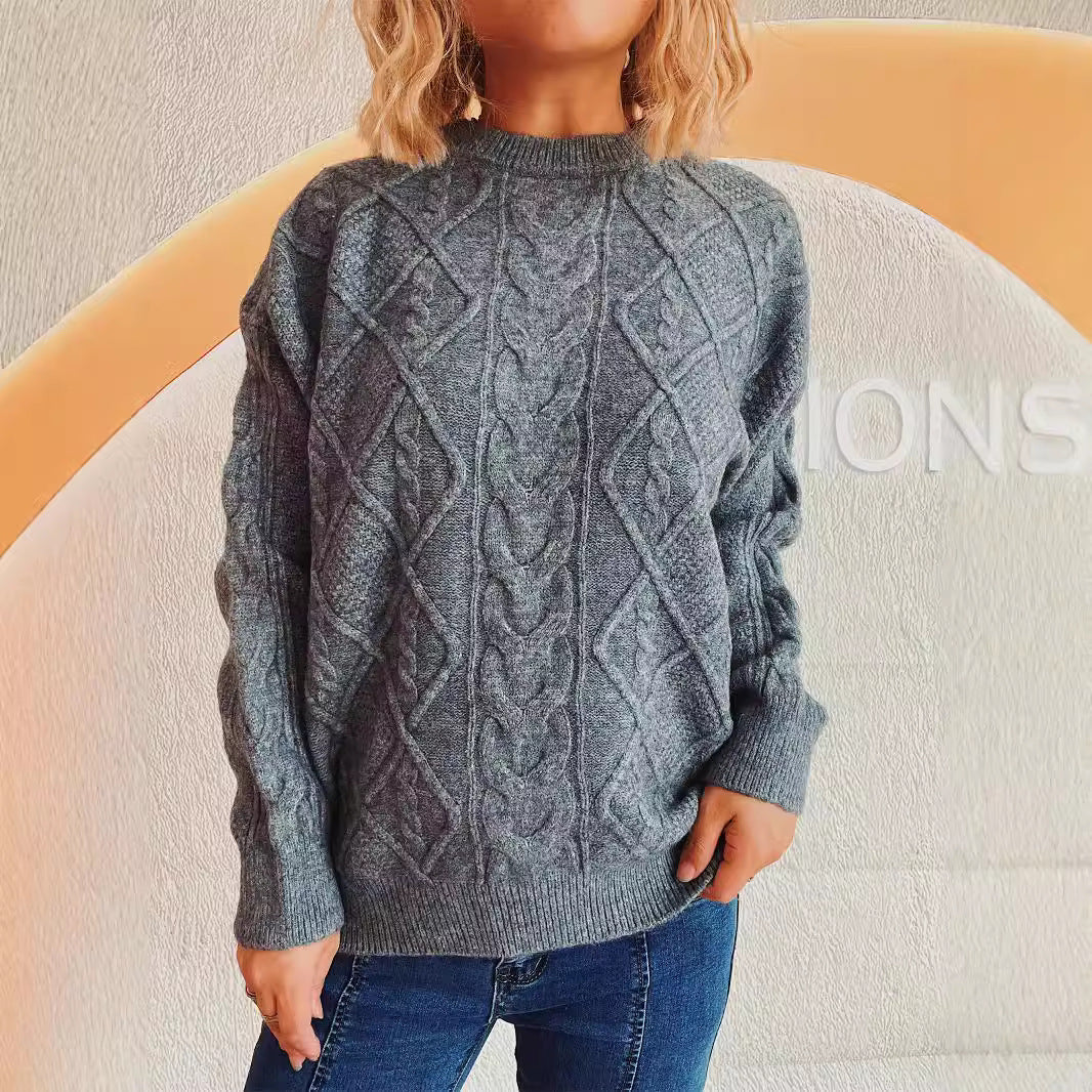 Pull en gros tricot pour femmes avec un élégant design en torsades et une coupe décontractée Chic und Stil