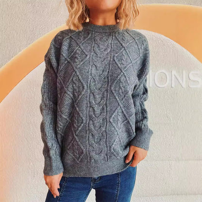 Pull en gros tricot pour femmes avec un élégant design en torsades et une coupe décontractée Chic und Stil