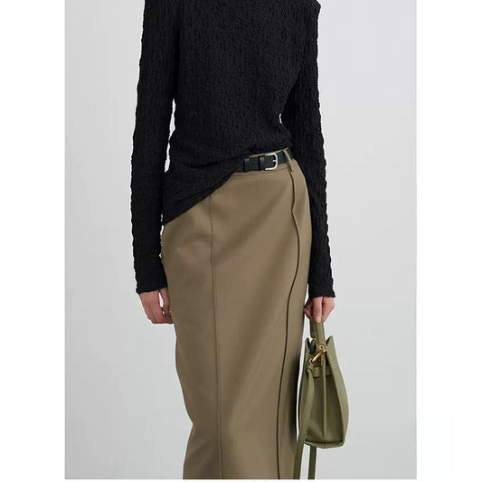 Top long à manches longues texturé pour femmes Chic und Stil