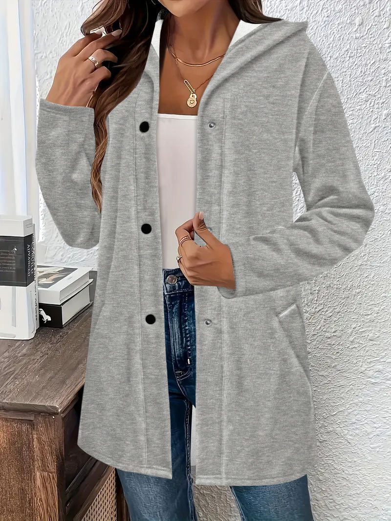 Dames Cardigan long tendance avec capuche et poches pratiques Chic und Stil
