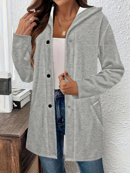 Dames Cardigan long tendance avec capuche et poches pratiques Chic und Stil