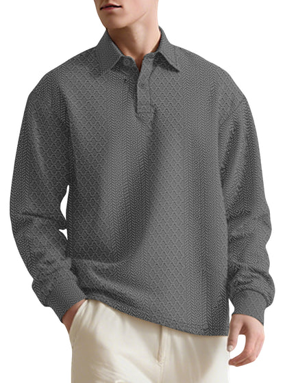 Chemise à manches longues pour hommes avec surface texturée et élégante patte de boutonnage Chic und Stil