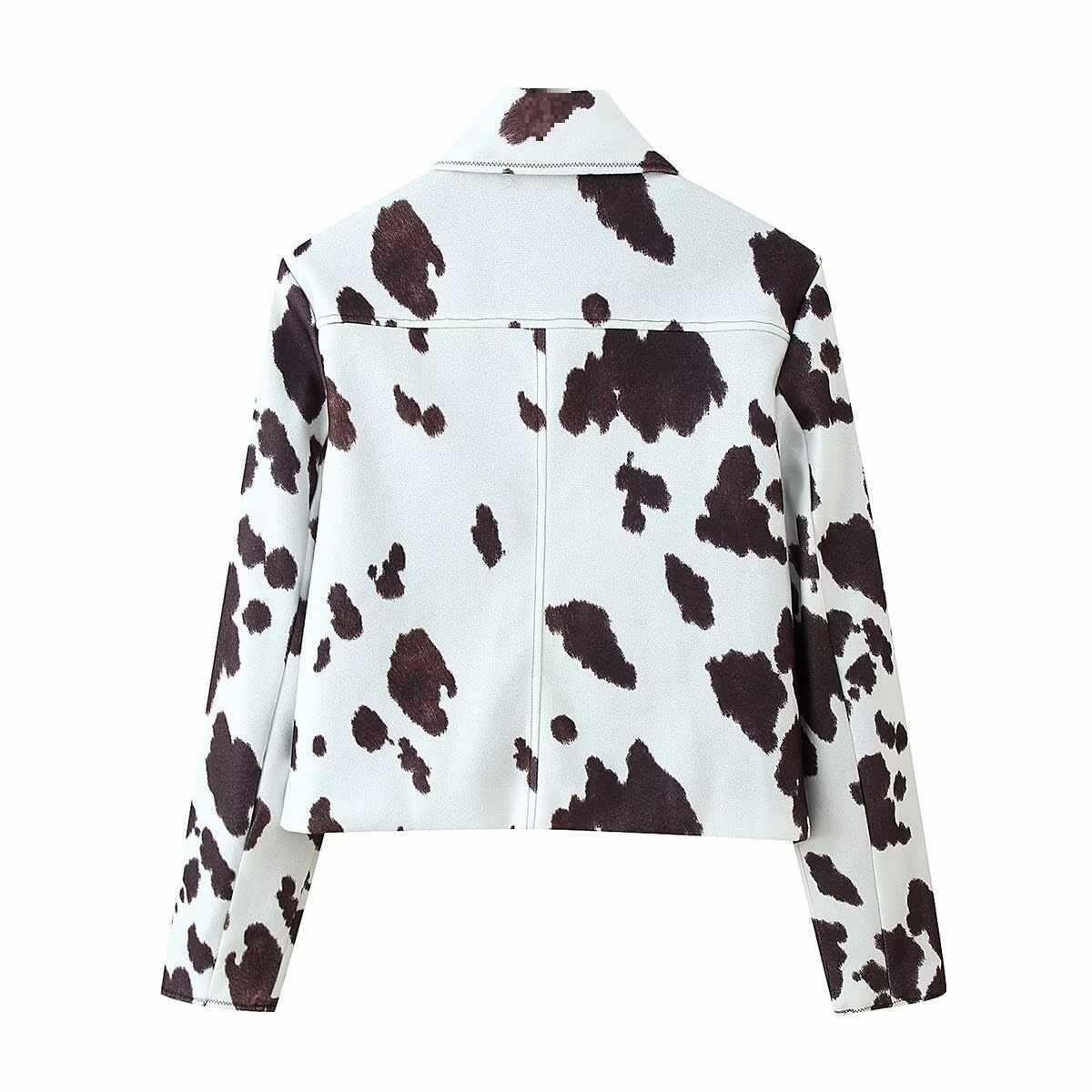 Dames chic veste courte à motif animal Chic und Stil