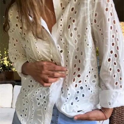 Blouse pour femmes avec broderie ajourée aérienne Chic und Stil