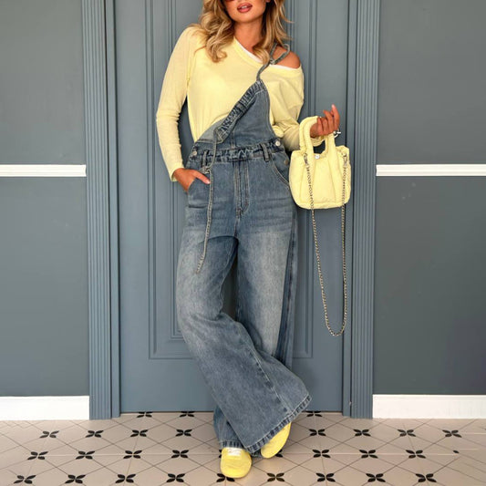 Dames Casual Denim Salopettes Chic und Stil