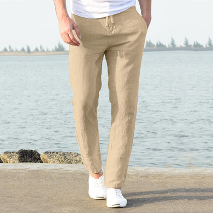 Casual linen pants for men with elastic waistband and side pockets Chic und Stil
