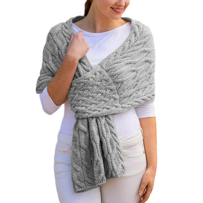 Knitted scarf for women with a modern cable pattern and versatile wearing comfort Chic and Style