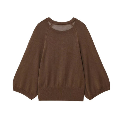 Pull femme décontracté avec manches larges et taille élastique Chic und Stil