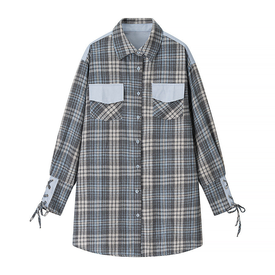 Chemise à carreaux pour dames avec shorts courts Chic und Stil