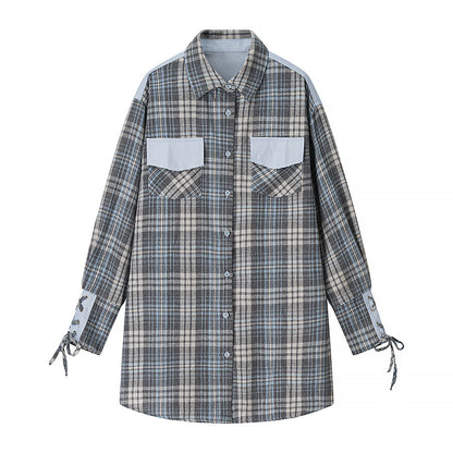 Chemise à carreaux pour dames avec shorts courts Chic und Stil