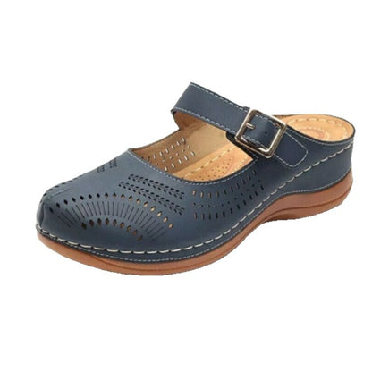 Dames Comfort Cuir Clogs Sandales Chic und Stil