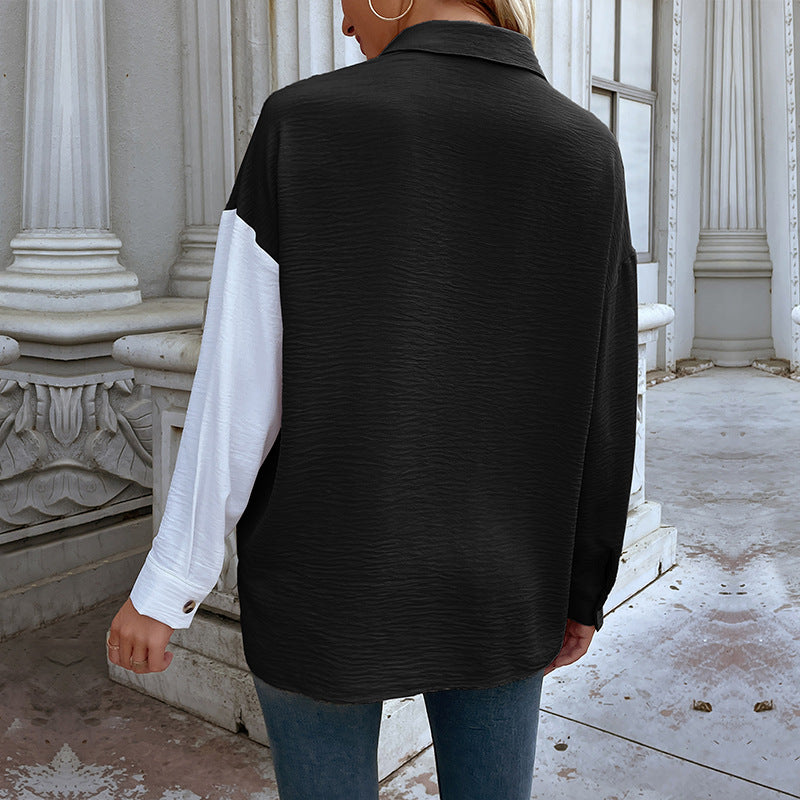 Chemise blouse asymétrique pour femme avec patte de boutonnage et poche poitrine Chic und Stil