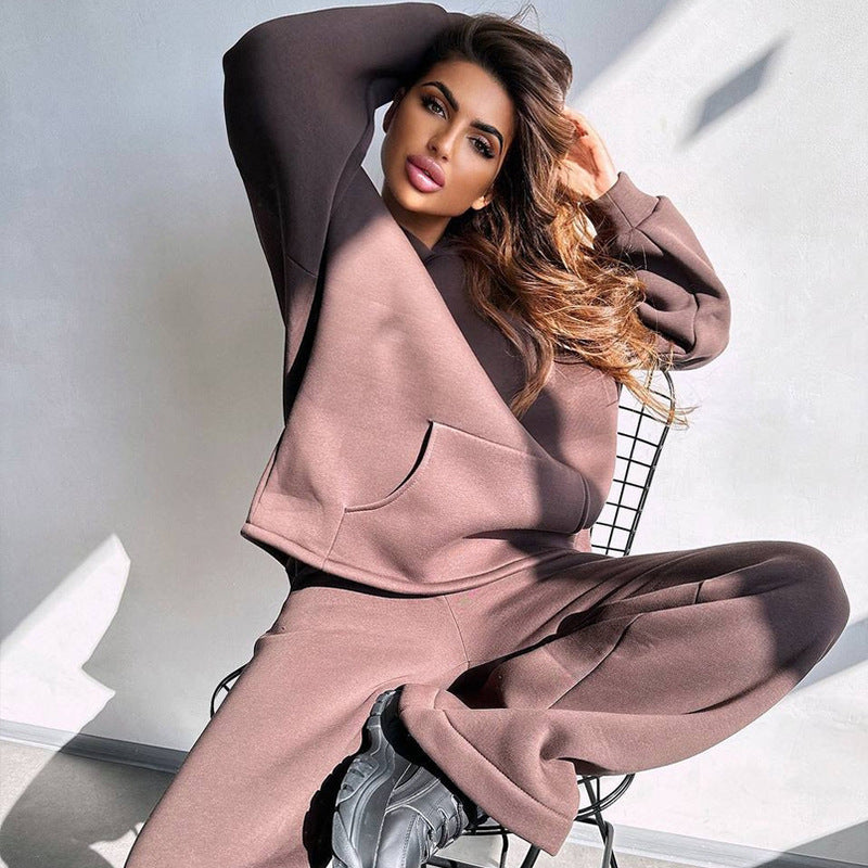 Casual hoodie set for women and palazzo pants Chic und Stil