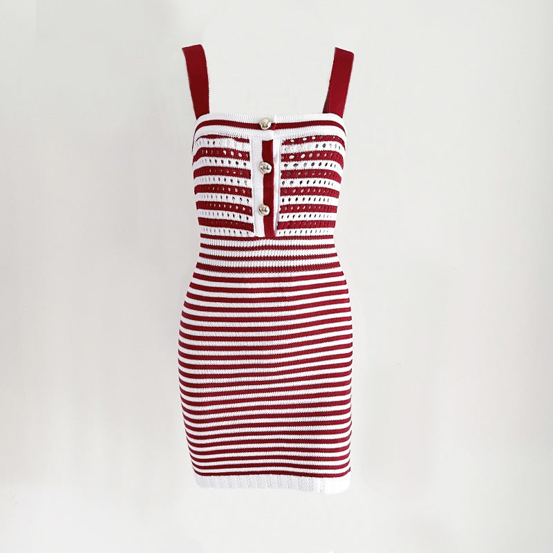 Robe bodycon en tricot rayée pour femmes Chic und Stil