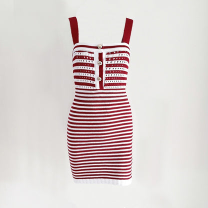 Robe bodycon en tricot rayée pour femmes Chic und Stil