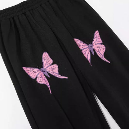 Women's sports pants with colorful butterfly details Chic and Style