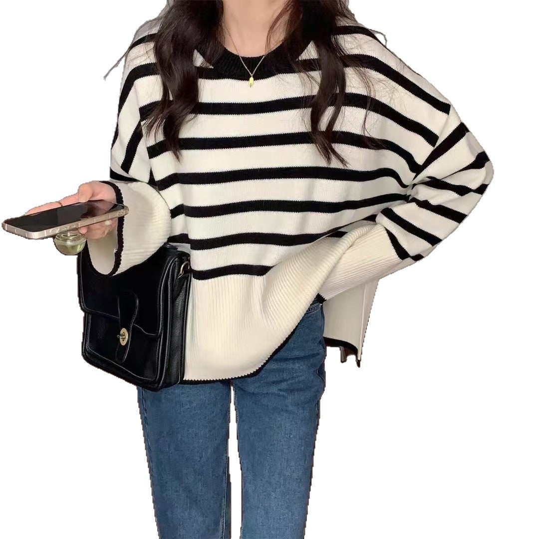 Pull en tricot confortable pour femmes avec des rayures Chic und Stil
