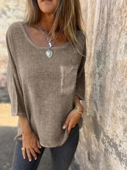 Chemisier en lin léger pour femmes avec poches pratiques et coupe décontractée Chic und Stil
