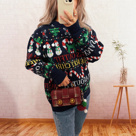 Pull de Noël pour femmes avec un design nordique et des motifs festifs Chic und Stil