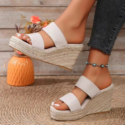 Dames Casual Talon compensé Sandales à lanières Chic und Stil