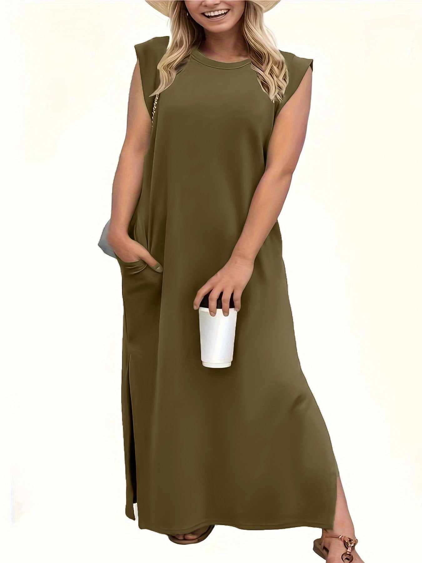 Robe maxi décontractée pour femme avec design à manches courtes Chic und Stil