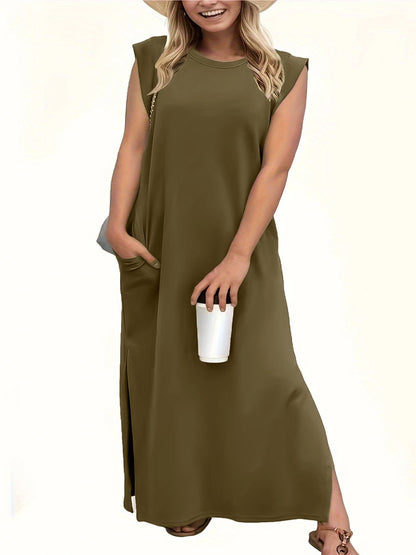 Robe maxi décontractée pour femme avec design à manches courtes Chic und Stil