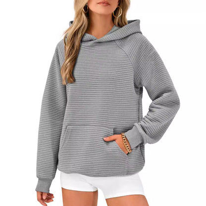 Pull en nid d'abeille douillet pour femmes avec capuche et poche kangourou Chic und Stil