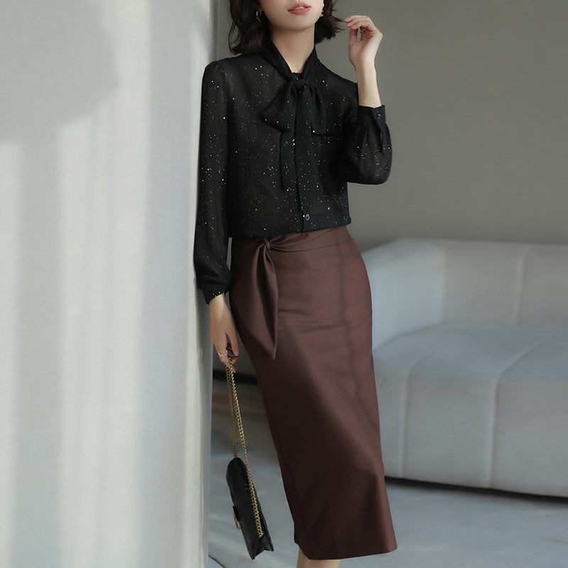 Blouse Élégante à Nœud Papillon Femme Chic und Stil 1750846558