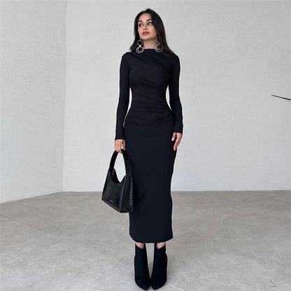 Dames Robe longue à manches raffinées avec coupe cintrée Chic und Stil