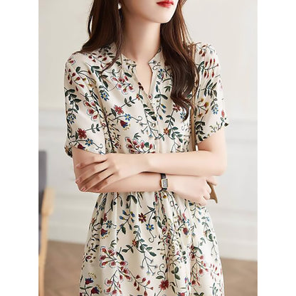 Robe portefeuille imprimée florale pour femme Chic und Stil