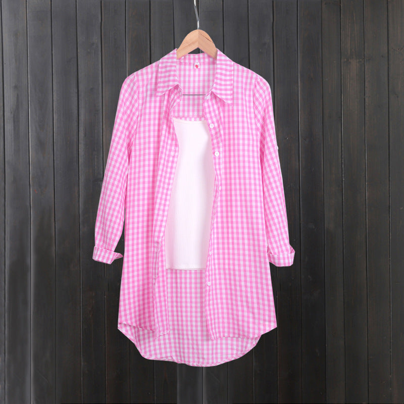 Robe chemise à carreaux de loisirs pour femmes Chic und Stil