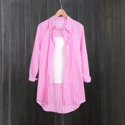 Robe chemise à carreaux de loisirs pour femmes Chic und Stil