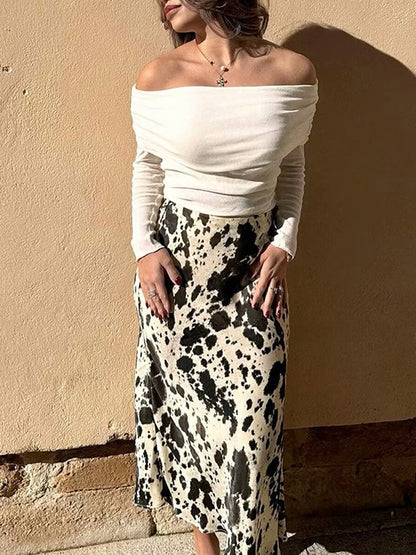 A-line skirt for women with a stylish animal print Chic und Stil