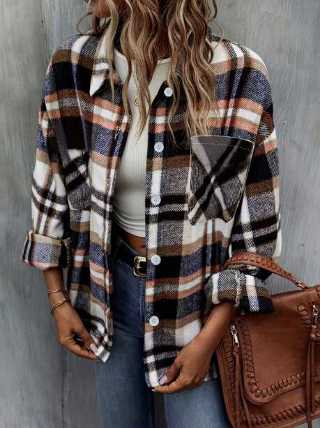 Chemise-jetée à carreaux décontractée pour femmes Chic und Stil