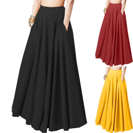 Dames Jupe maxi élégante avec coupe ample et poches pratiques Chic und Stil