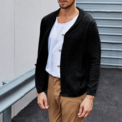 Cardigan en tricot décontracté pour hommes avec une structure raffinée et une coupe ouverte Chic und Stil