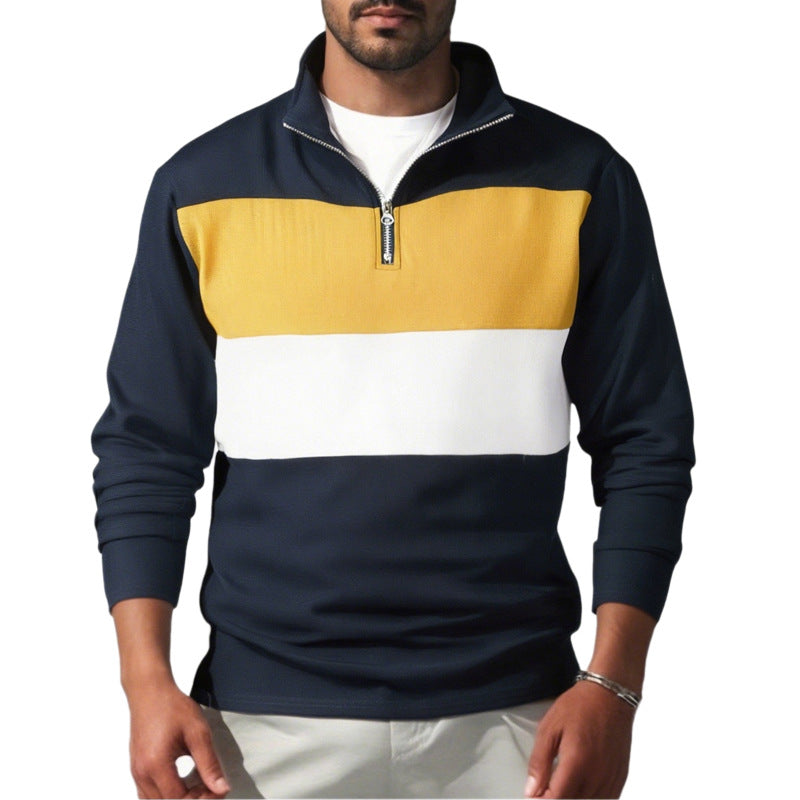 Pull sportif pour hommes avec col montant et zipper Chic und Stil