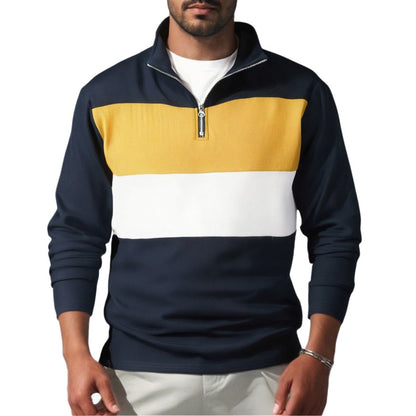 Pull sportif pour hommes avec col montant et zipper Chic und Stil