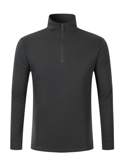 Functional long sleeve pullover for men with half-zip and innovative structural design Chic and Style