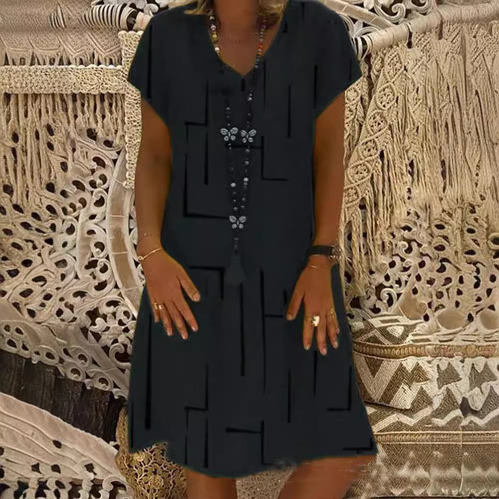 Robe d'été décontractée pour femmes avec un design graphique moderne et une coupe flatteuse Chic und Stil