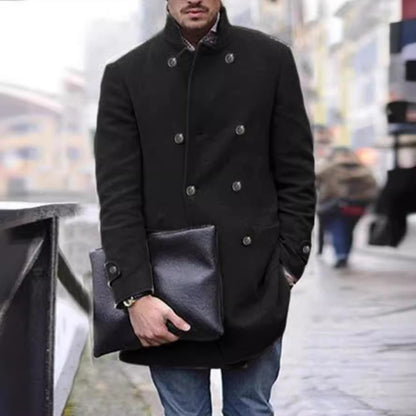 Elegant wool duffle coat for men with double-breasted buttons and practical pockets Chic and Style
