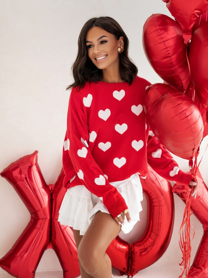 Pull confortable pour femmes avec motif en cœur et coupe ample Chic und Stil