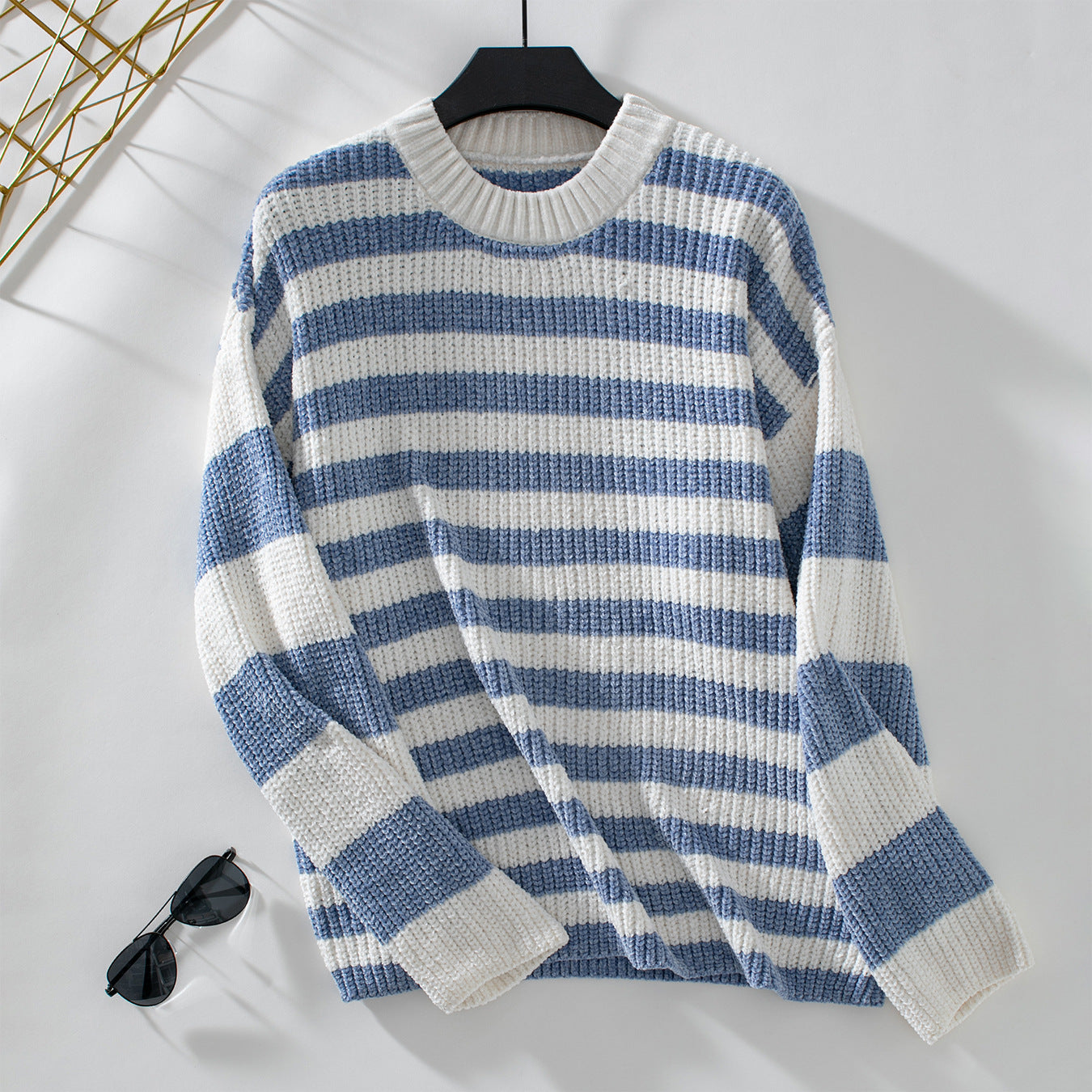 Pull décontracté à rayures pour femmes avec tricot structuré doux Chic und Stil