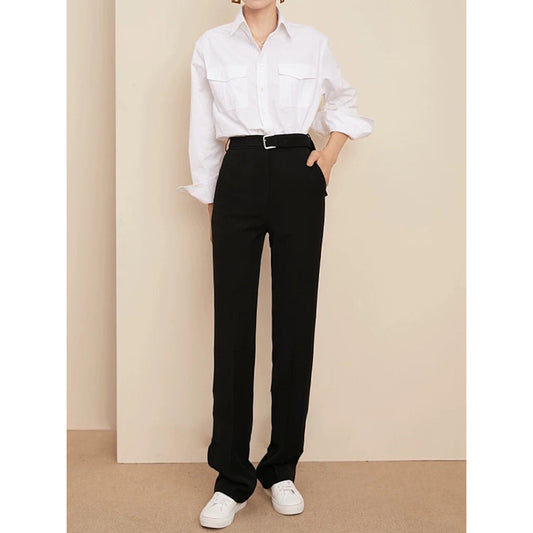 Veste surdimensionnée ajustée pour femmes et ensemble de pantalons à jambes droites Chic und Stil