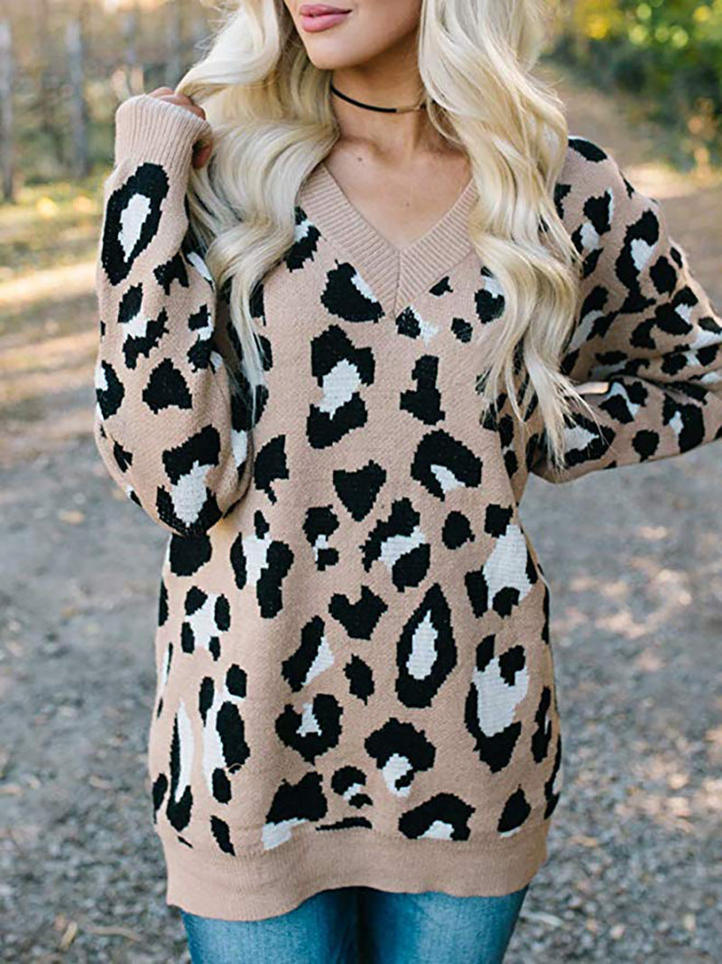 Pull en tricot pour femmes avec un motif léopard moderne Chic und Stil